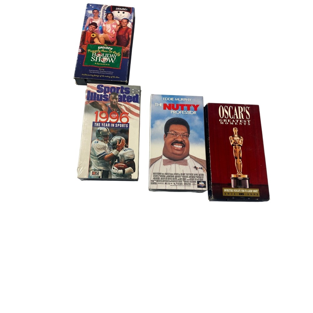Lot of 4 VHS Tapes Nutty Professor Sports Illustrated 1996 Snowden Oscars 90s